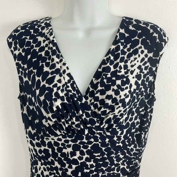 Lauren Ralph Lauren Navy and White Sleeveless Dress - Picture 4 of 8